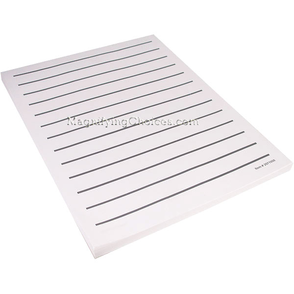 White Bold Line Paper - 8.5 x 11 - Lines 9/16" Apart - Click Image to Close